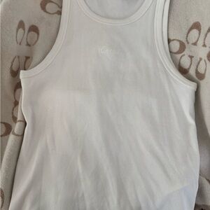 Coach White Ribbed Tank Top